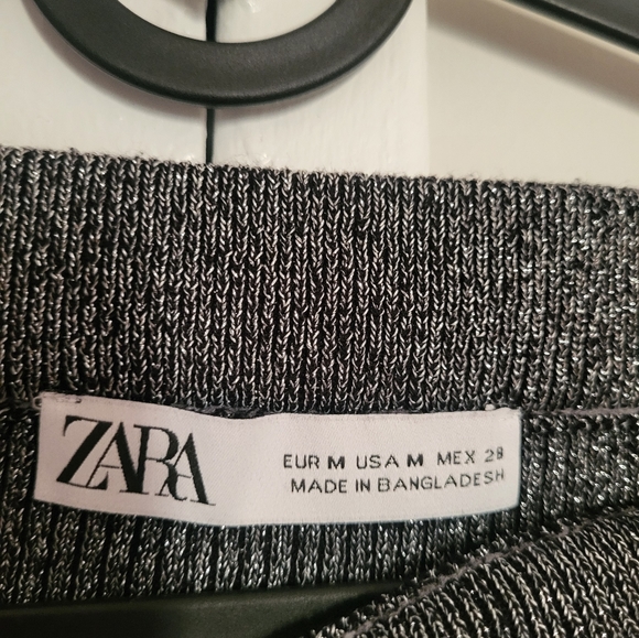 ZARA, METALLIC THREAD KNIT SKIRT - Picture 4 of 7